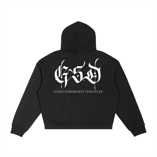 Contrast Plaid Boxy Zip Hoodie - EDEN