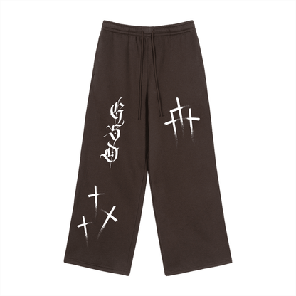 Fleece Drawstring Straight - Leg Sweatpants - EDEN