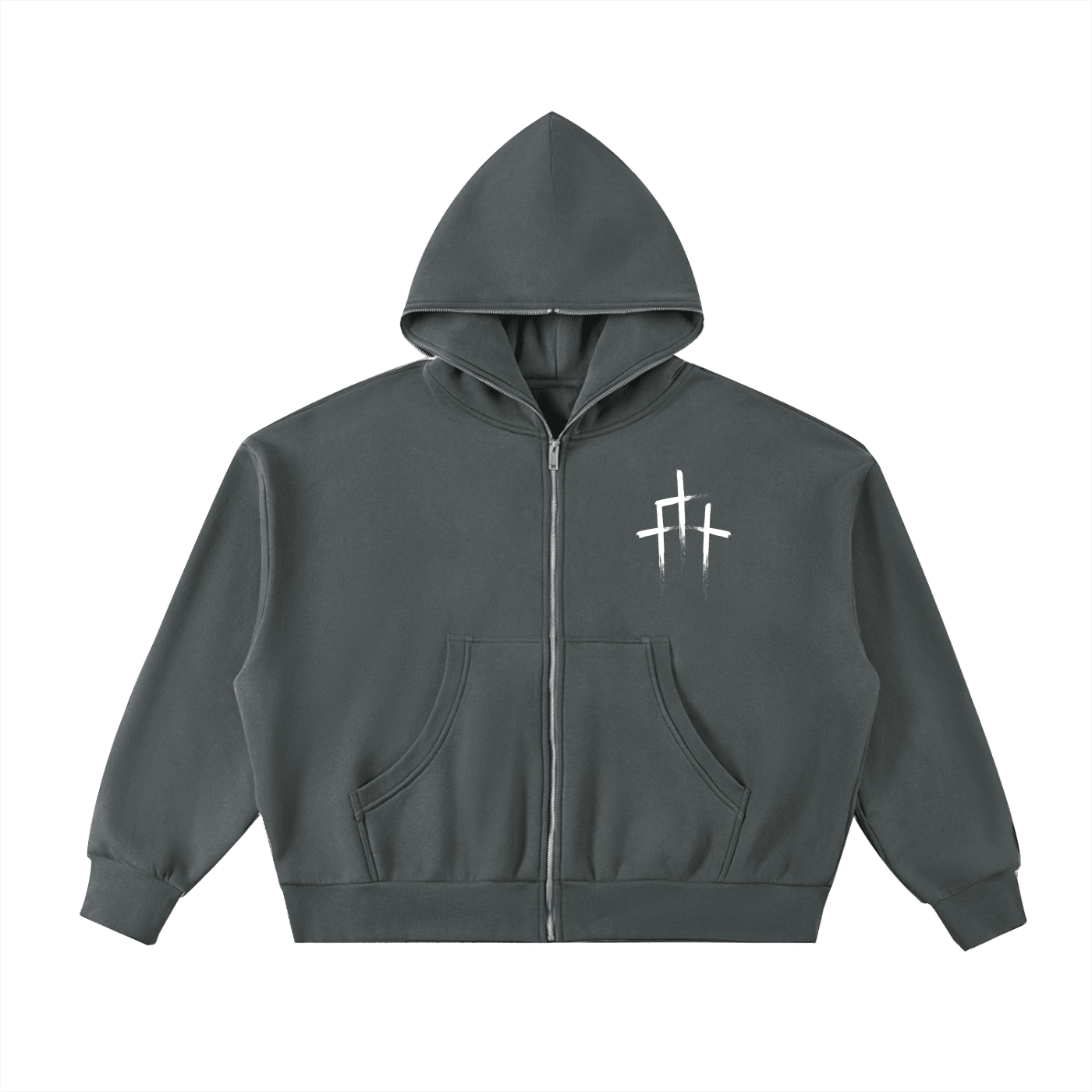 Fleeced Full - Zip Boxy Hoodie - EDEN
