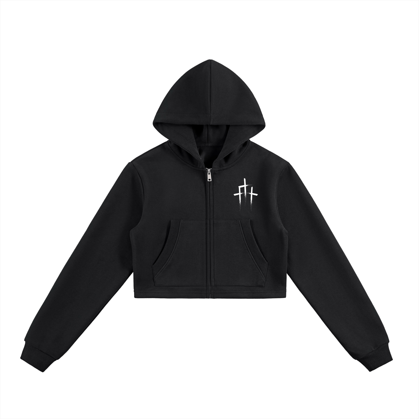 GSD Cropped Zip - Up Hoodie - EDEN