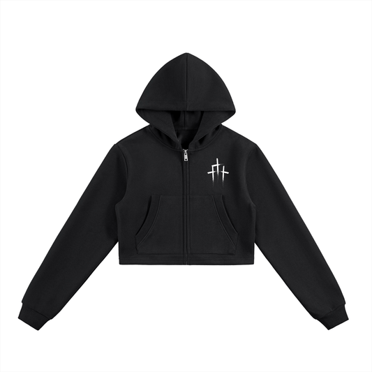 GSD Cropped Zip - Up Hoodie - EDEN