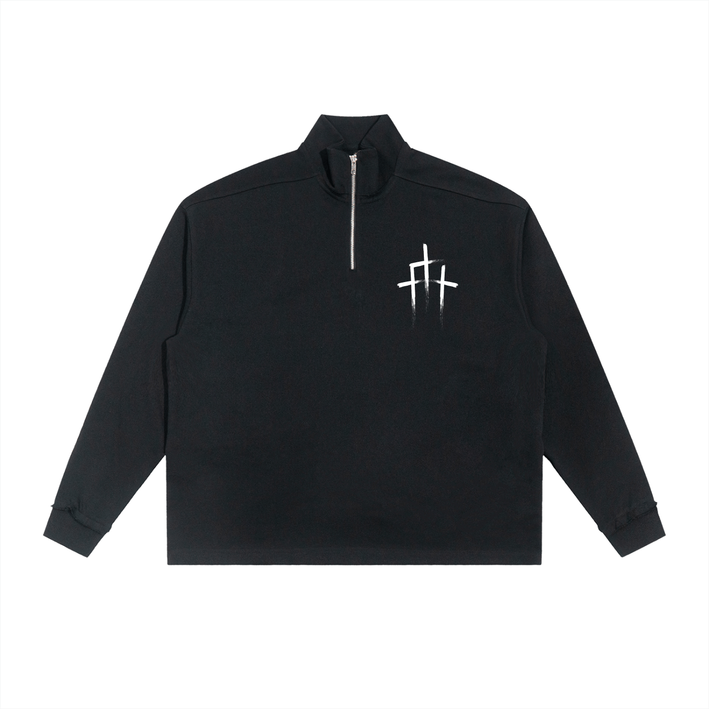 Half - Zip Rolled Edge Fleece Sweatshirt - EDEN