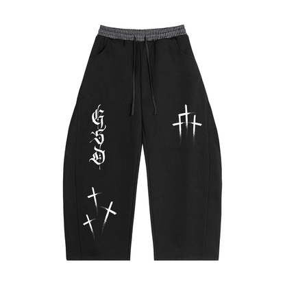 Plaid Waistband Barrel Sweatpants - EDEN