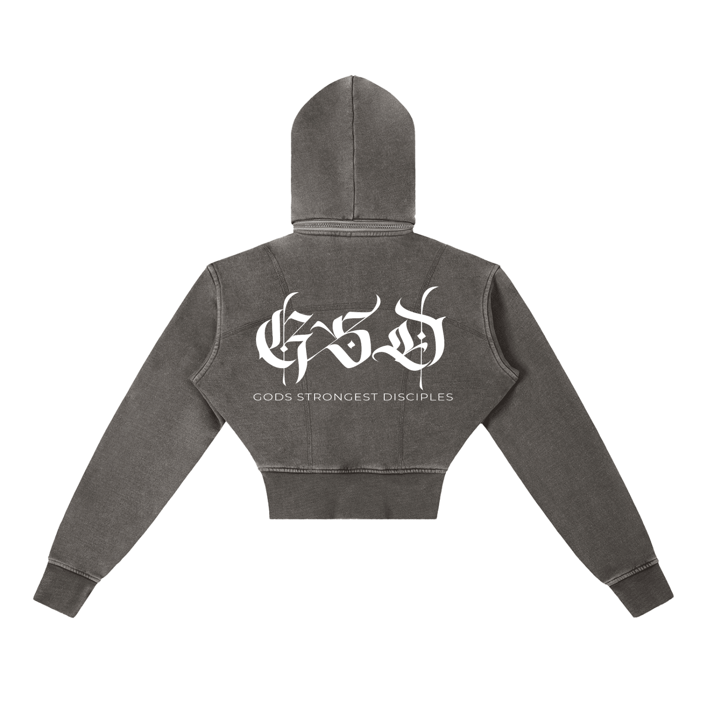 Vintage Washed Cropped Fleece Hoodie - EDEN