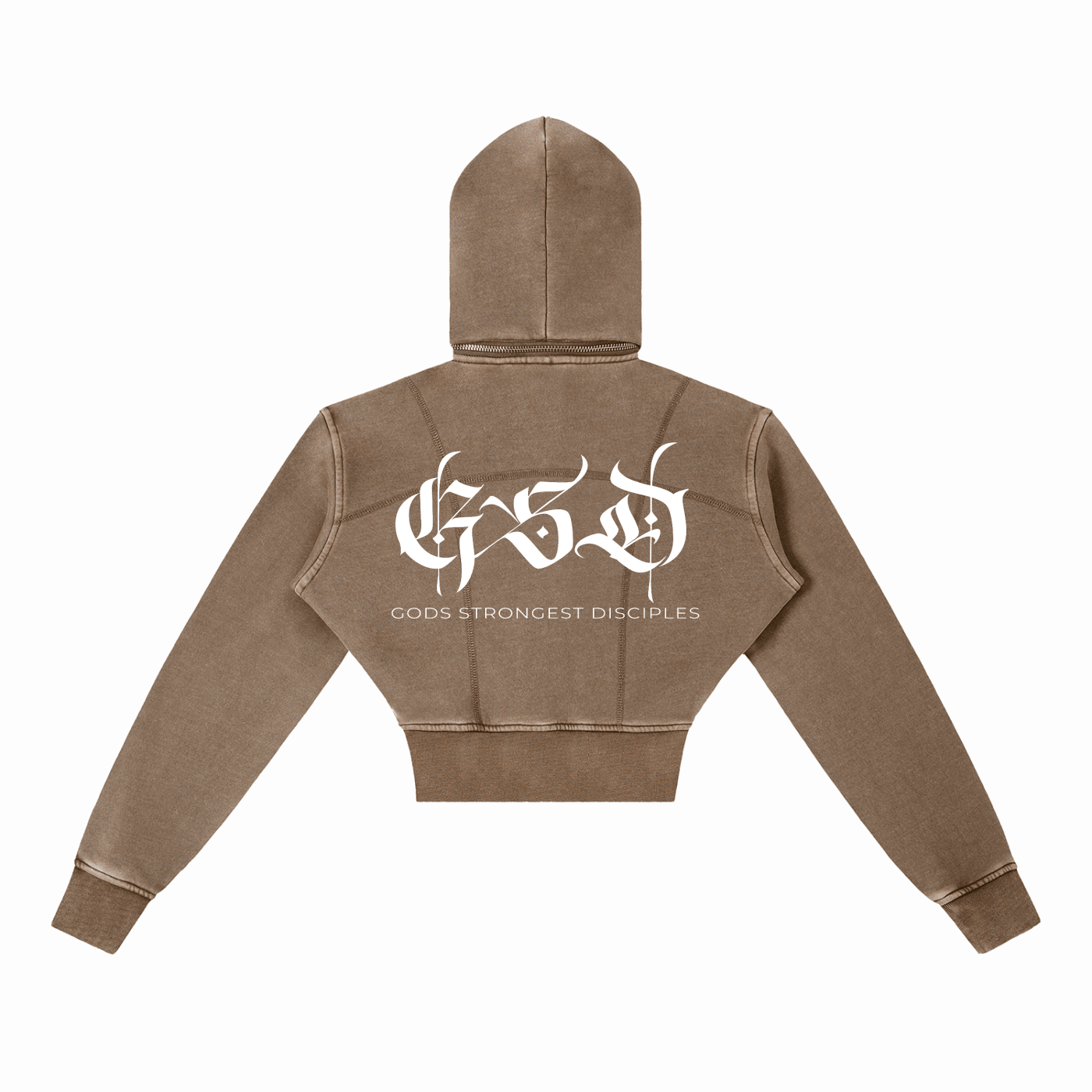 Vintage Washed Cropped Fleece Hoodie - EDEN