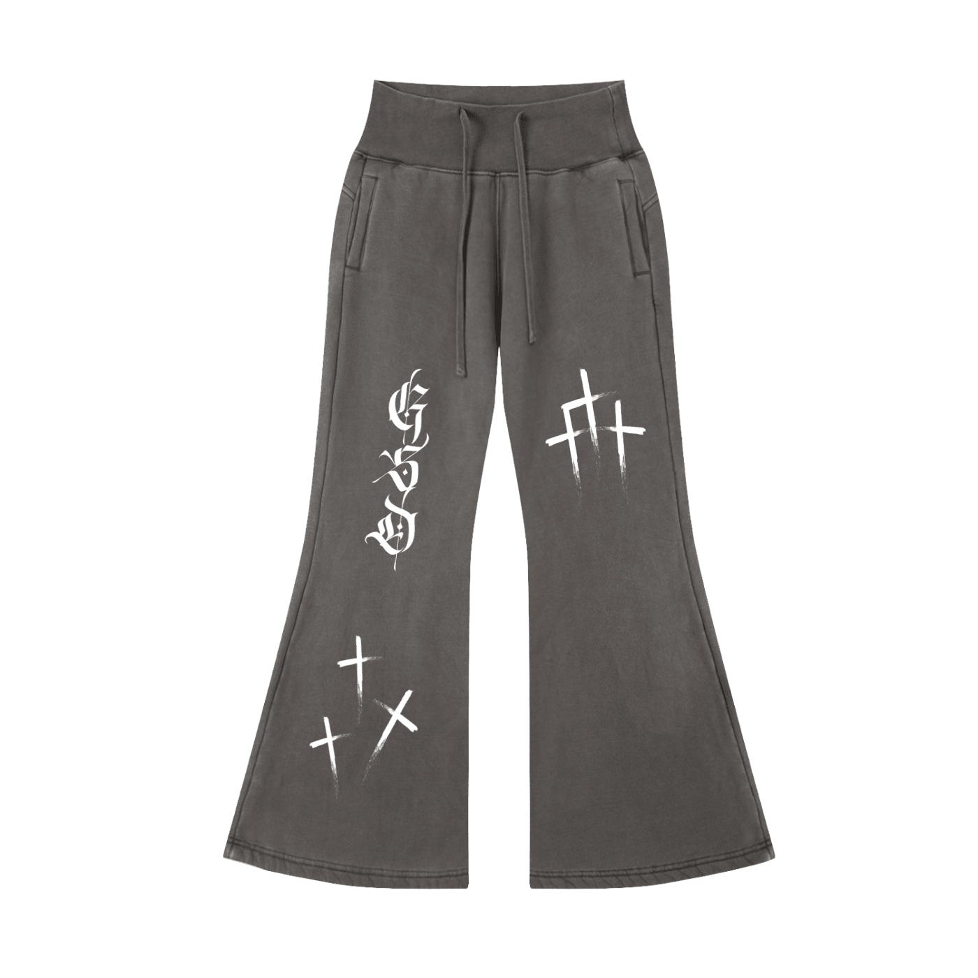 Vintage Washed Flared Fleece Pants - EDEN