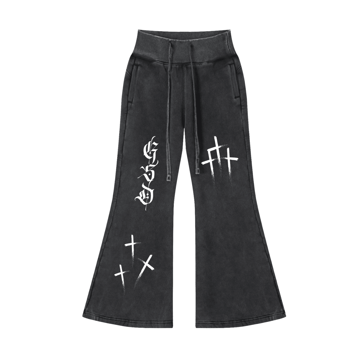 Vintage Washed Flared Fleece Pants - EDEN