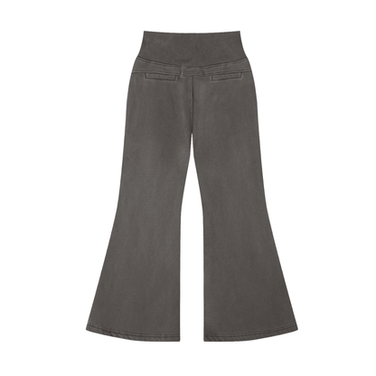 Vintage Washed Flared Fleece Pants - EDEN