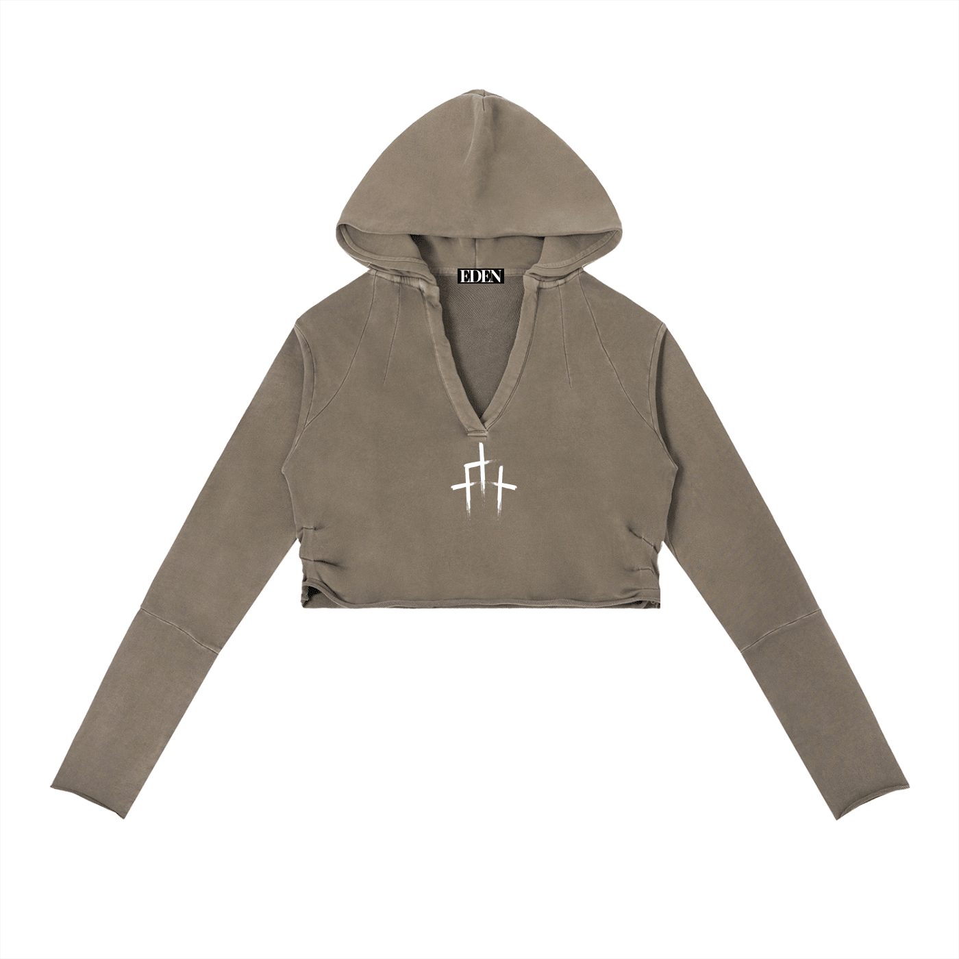 Vintage Washed Raw Edge Hoodie - EDEN
